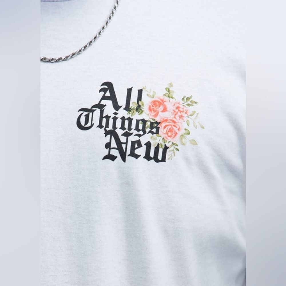 Graphic All Things New Short Sleeve White Tee - Picture 4 of 5